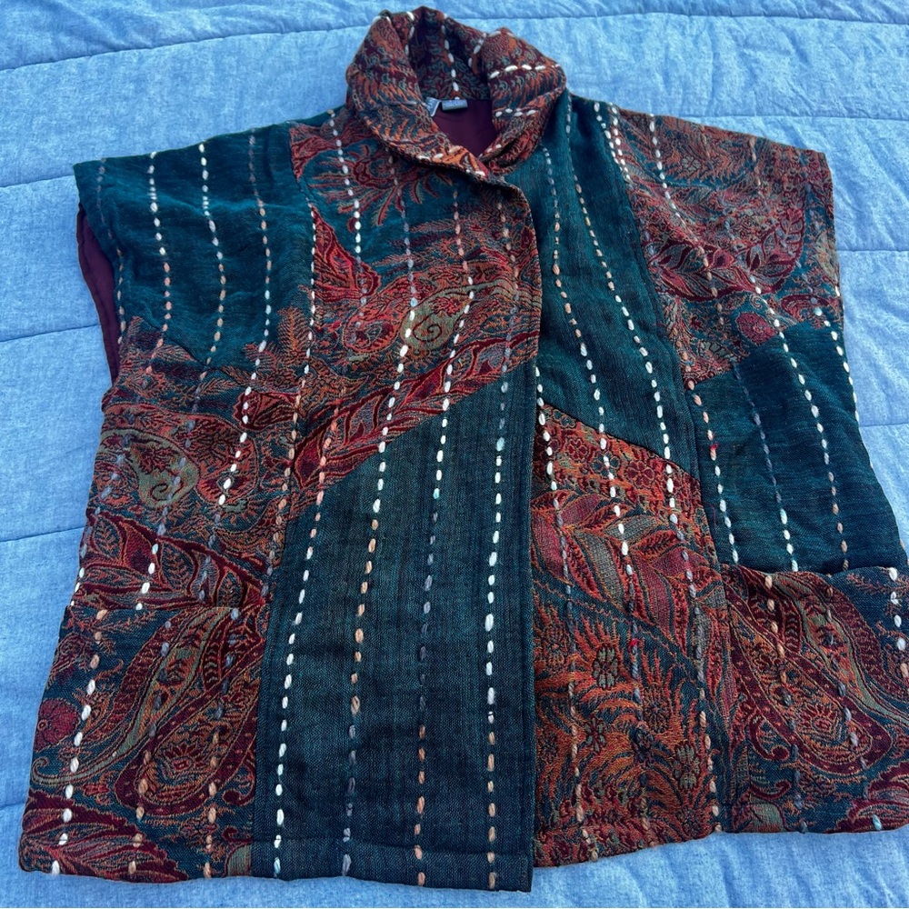 NWT Anu Wool Multicolor Swing Short Sleeve Cardigan Size Small/Medium